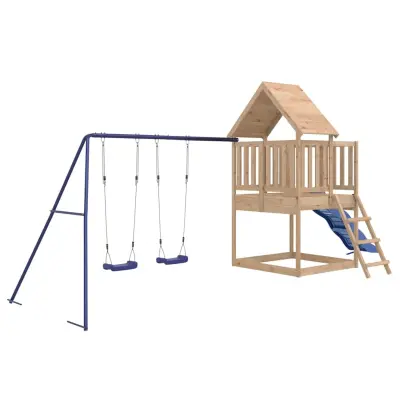 vidaXL Zunanje igralo trdna borovina