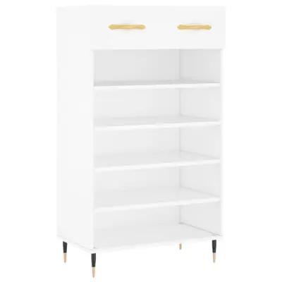 vidaXL Omarica za čevlje bela 60x35x105 cm inženirski les
