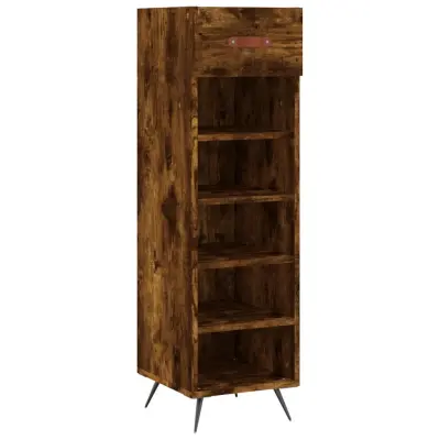 vidaXL Omarica za čevlje dimljeni hrast 30x35x105 cm inženirski les