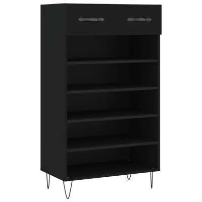 vidaXL Omarica za čevlje črna 60x35x105 cm inženirski les
