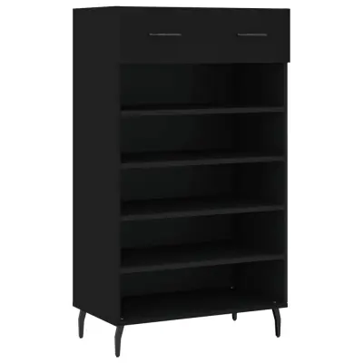 vidaXL Omarica za čevlje črna 60x35x105 cm inženirski les