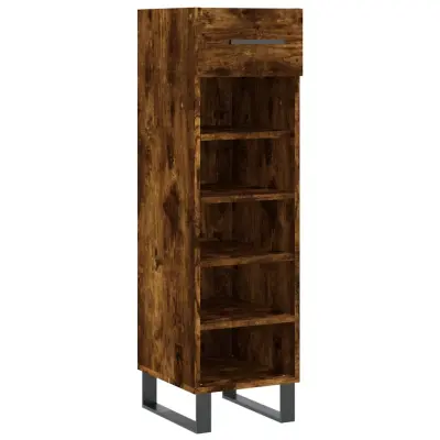 vidaXL Omarica za čevlje dimljeni hrast 30x35x105 cm inženirski les