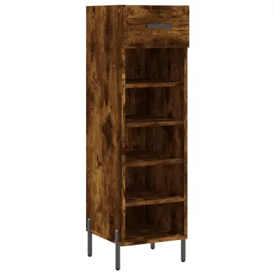 vidaXL Omarica za čevlje dimljeni hrast 30x35x105 cm inženirski les