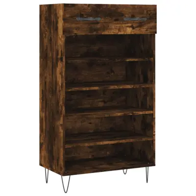 vidaXL Omarica za čevlje dimljeni hrast 60x35x105 cm inženirski les