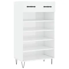 vidaXL Omarica za čevlje visok sijaj bela 60x35x105 cm inženirski les