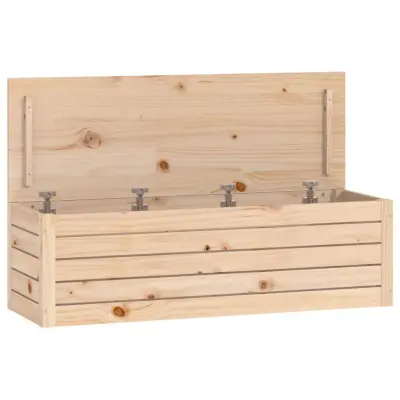 vidaXL Škatla za shranjevanje 109x36,5x33 cm trdna borovina