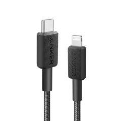 ANKER 322 USB-C to Lightning pleten kabel 1,8m črn