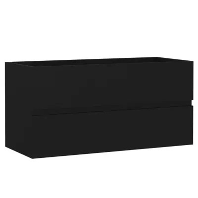 vidaXL Omarica za umivalnik črna 90x38,5x45 cm inženirski les