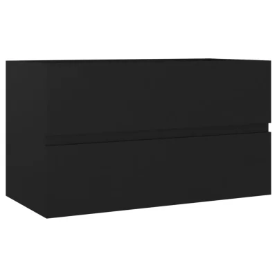vidaXL Omarica za umivalnik črna 80x38,5x45 cm inženirski les