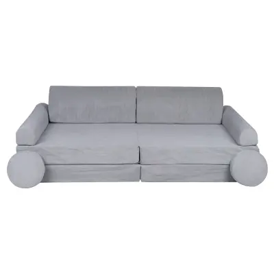 Otroški kavč MeowBaby® Corduroy Slimcord sive barve