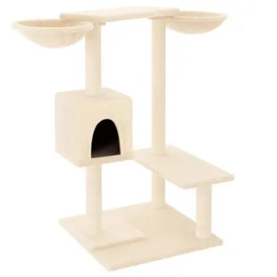 vidaXL Mačje drevo s praskalniki krem 82 cm