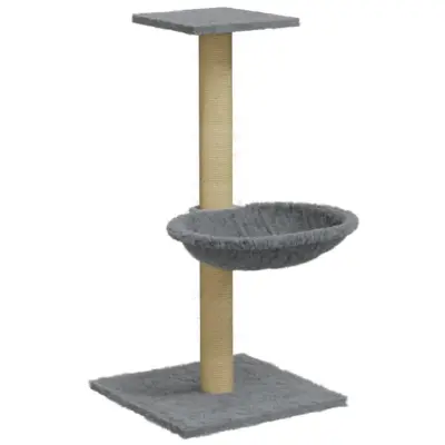 vidaXL Mačje drevo s praskalnikom iz sisala svetlo sivo 74 cm