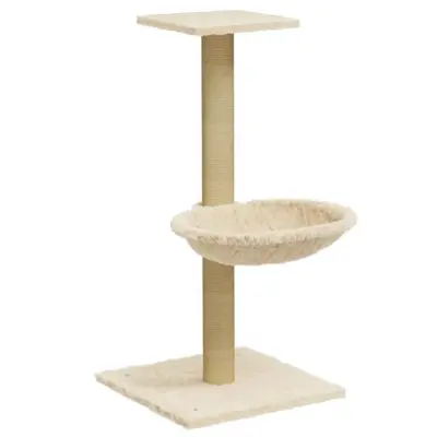 vidaXL Mačje drevo s praskalnikom iz sisala krem 74 cm