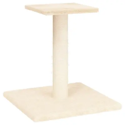 vidaXL Mačji praskalnik s ploščadjo krem 38 cm