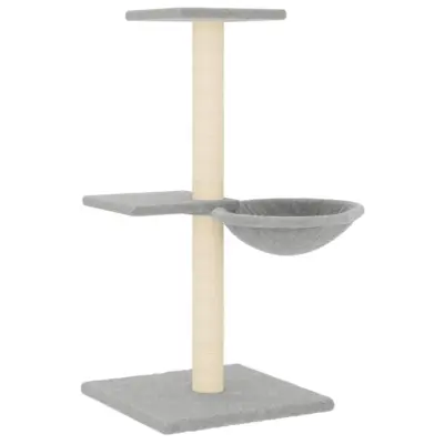 vidaXL Mačje drevo s praskalniki iz sisala svetlo sivo 72 cm