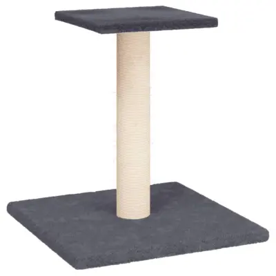 vidaXL Mačji praskalnik s ploščadjo temno siv 38 cm