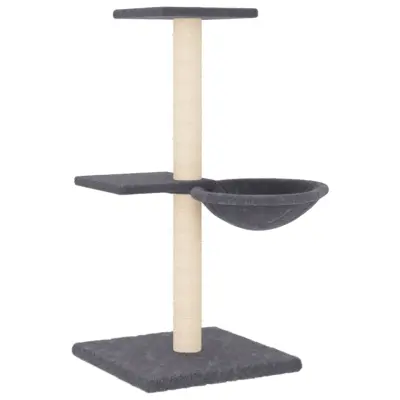 vidaXL Mačje drevo s praskalniki iz sisala temno sivo 72 cm