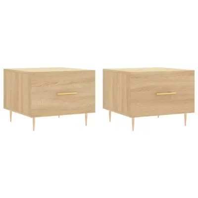 vidaXL Klubske mizice 2 kosa sonoma hrast 50x50x40 cm inženirski les