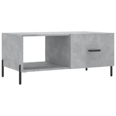 vidaXL Klubska mizica betonsko siva 90x50x40 cm konstruiran les