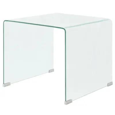 vidaXL Klubska Mizica iz Kaljenega Stekla 49,5x50x45 cm Prosojna