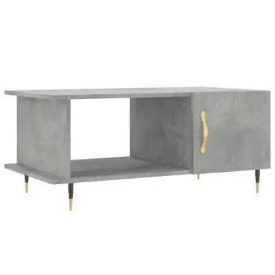 vidaXL Klubska mizica betonsko siva 90x50x40 cm konstruiran les