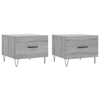 vidaXL Klubske mizice 2 kosa sive sonoma 50x50x40 cm inženirski les