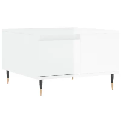 vidaXL Klubska mizica visok sijaj bela 55x55x36,5 cm inženirski les