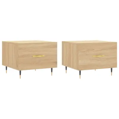 vidaXL Klubske mizice 2 kosa sonoma hrast 50x50x40 cm inženirski les