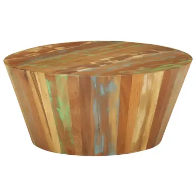 vidaXL Klubska mizica Ø65x31 cm trden predelan les