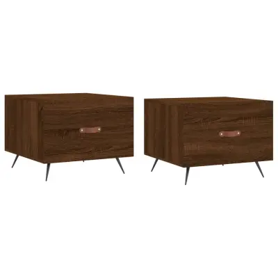 vidaXL Klubske mizice 2 kosa rjavi hrast 50x50x40 cm inženirski les