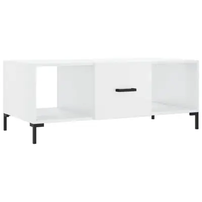 vidaXL Klubska mizica visok sijaj bela 102x50x40 cm inženirski les