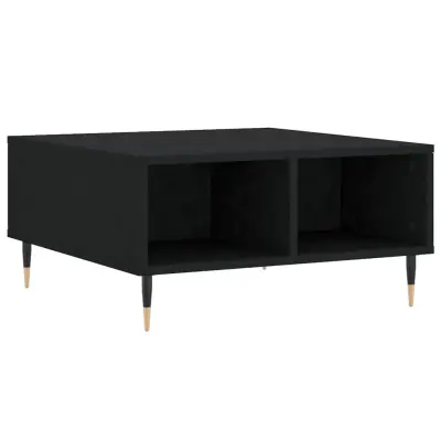 vidaXL Klubska mizica črna 60x60x30 cm inženirski les