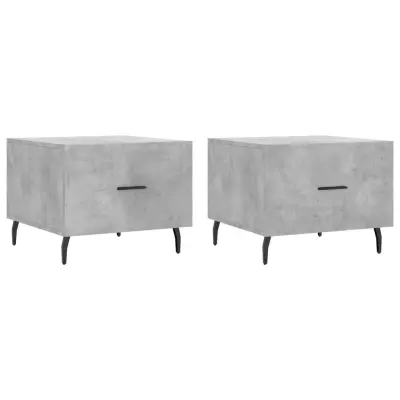 vidaXL Klubske mizice 2 kosa betonsko sive 50x50x40 cm konstruiran les