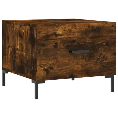 vidaXL Klubska mizica dimljeni hrast 50x50x40 cm inženirski les