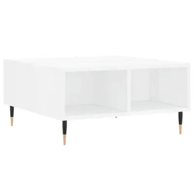 vidaXL Klubska mizica visok sijaj bela 60x60x30 cm inženirski les