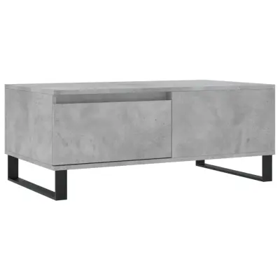 vidaXL Klubska mizica betonsko siva 90x50x36,5 cm inženirski les