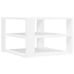 vidaXL Klubska mizica bela 59,5x59,5x40 cm inženirski les