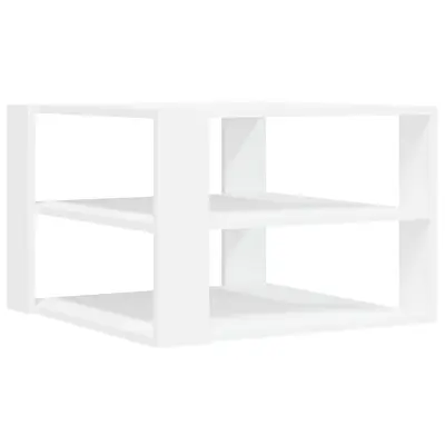 vidaXL Klubska mizica bela 59,5x59,5x40 cm inženirski les