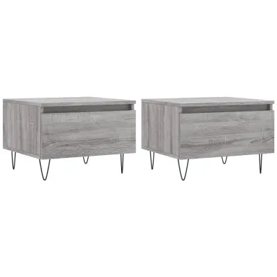 vidaXL Klubska mizica 2 kosa siva sonoma 50x46x35 cm inženirski les