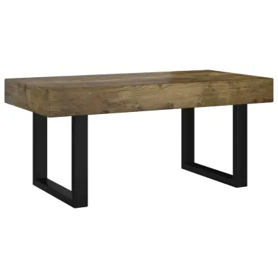 vidaXL Klubska mizica temno rjava in črna 90x45x40 cm MDF in železo