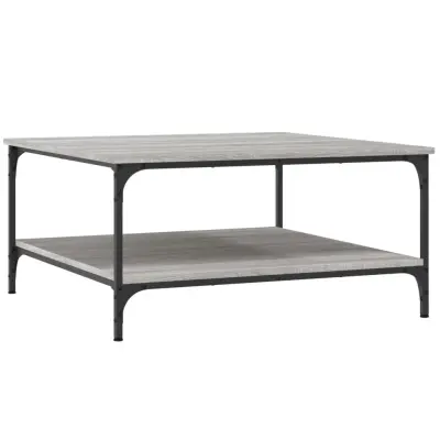 vidaXL Klubska mizica siva sonoma 80x80x40 cm inženirski les