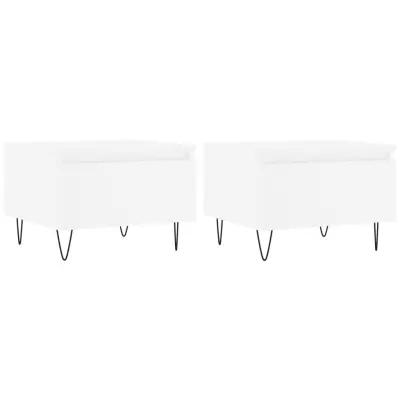 vidaXL Klubska mizica 2 kosa bela 50x46x35 cm inženirski les