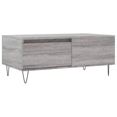 vidaXL Klubska mizica siva sonoma 90x50x36,5 cm inženirski les