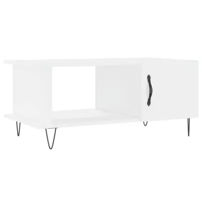 vidaXL Klubska mizica bela 90x50x40 inženirski les