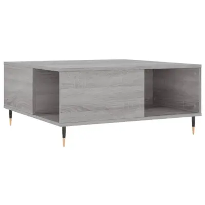 vidaXL Klubska mizica siva sonoma 80x80x36,5 cm inženirski les