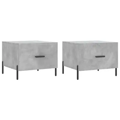 vidaXL Klubske mizice 2 kosa betonsko sive 50x50x40 cm konstruiran les