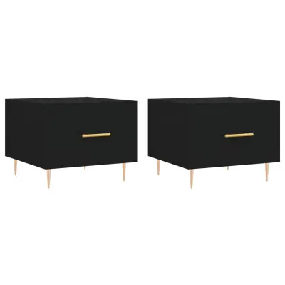vidaXL Klubske mizice 2 kosa črne 50x50x40 cm inženirski les