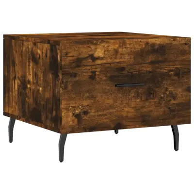 vidaXL Klubska mizica dimljeni hrast 50x50x40 cm inženirski les