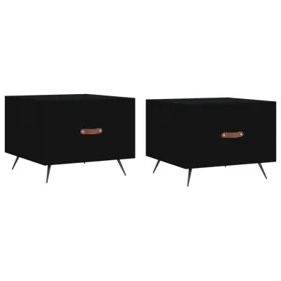 vidaXL Klubske mizice 2 kosa črne 50x50x40 cm inženirski les