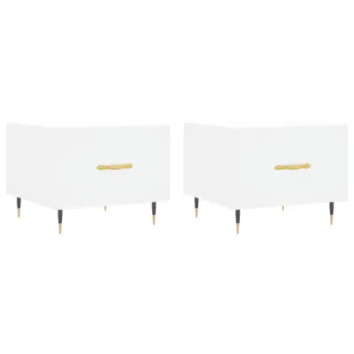 vidaXL Klubske mizice 2 kosa bele 50x50x40 cm inženirski les